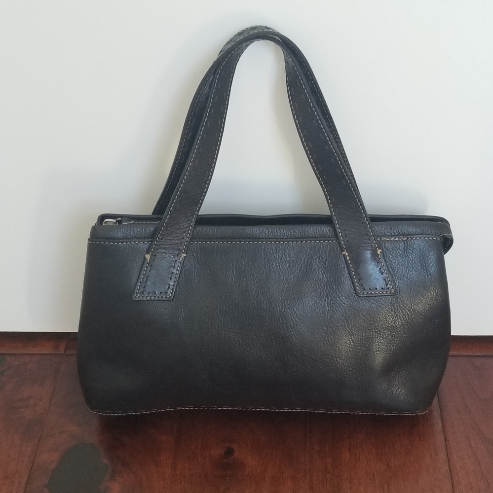 FOSSIL "Sedona" Black Leather Satchel
